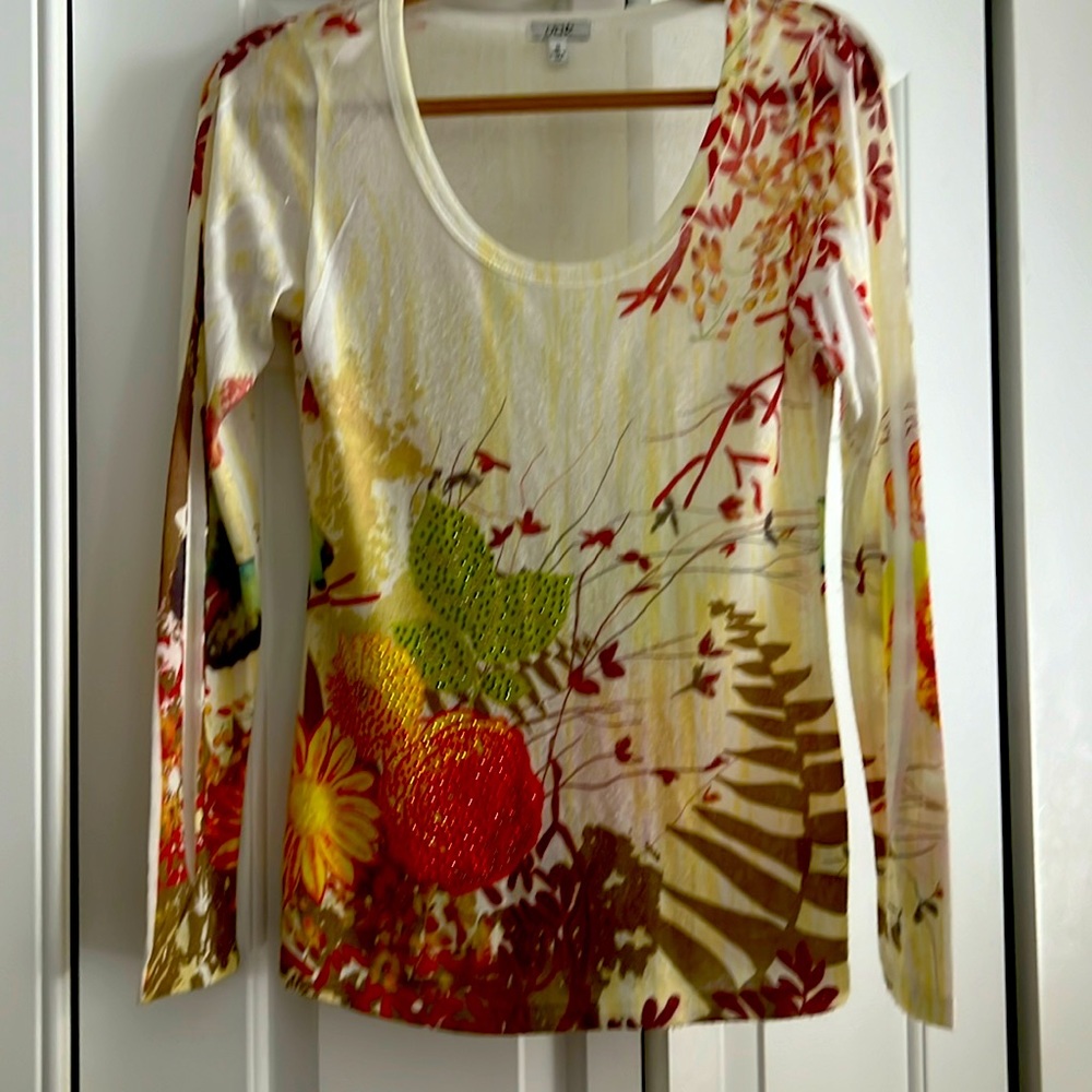 Cache beautifully colored longer top